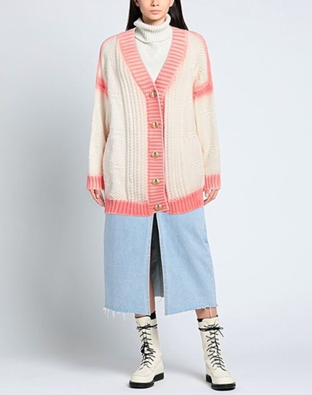 Palm Angels Oversized pink logo cardigan size small